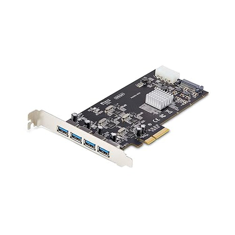 StarTech.com 4-Port USB PCIe Card, USB 3.2 5Gbps, PCI Express Card with 4X Independent USB Controllers, 4X USB-A Ports