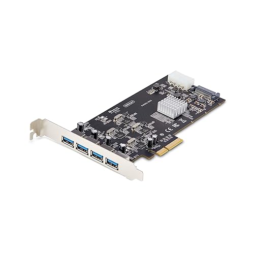 StarTech.com 4-Port USB PCIe Card, USB 3.2 5Gbps, PCI Express Card with 4X Independent USB Controllers, 4X USB-A Ports