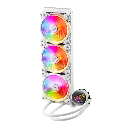 XPG Levante X 360 All-in-One ARGB CPU Liquid Cooler - 4.72 Maximum Fan Diameter -2000 RPM - Fluid Dynamic Bearing - 4-Pin PWM White (LEVANTEX360-WHCWW)