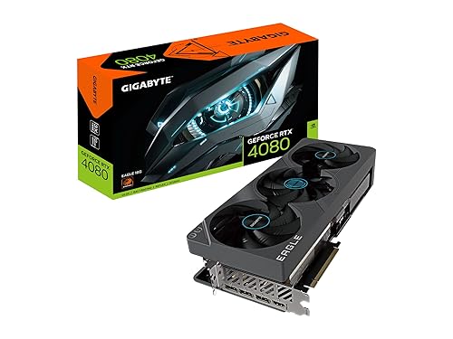 Gigabyte GeForce RTX 4080 Eagle 16G Graphics Card, 3X WINDFORCE Fans, 16GB 256-bit GDDR6X, GV-N4080EAGLE-16GD Video Card