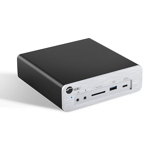 SIIG 8K Thunderbolt 3 Laptop Docking Station, Dual M.2 NVMe Slot, 96W PD Charging, DisplayPort 1.4 SD Card Reader, 2X USB 10G Ports, 2X USB 5G Ports, Gigabit Ethernet, TAA Compliant (JU-DK0K11-S1)