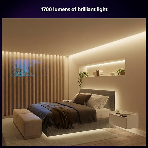 Philips Hue Indoor 33 Ft Smart LED Solo lightstrip Base Kit - 1 Pack - Control with Hue App - Works with Alexa, Google Assistant and Apple HomeKit