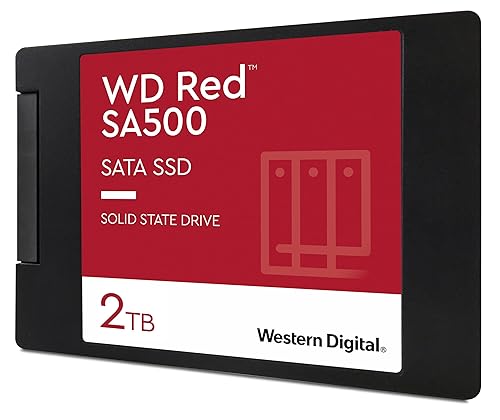 Western Digital 2TB WD Red SA500 NAS 3D NAND Internal SSD Solid State Drive - SATA III 6 Gb/s, 2.5/7mm, Up to 560 MB/s - WDS200T2R0A
