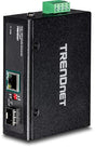 TRENDnet Industrial SFP to Gigabit PoE+ Media Converter, IP30 Rated Housing, Operating Temperature Range -40°– 75 °C to (-40° – 167 °F), TI-PF11SFP, Black Gigabit PoE+ SFP