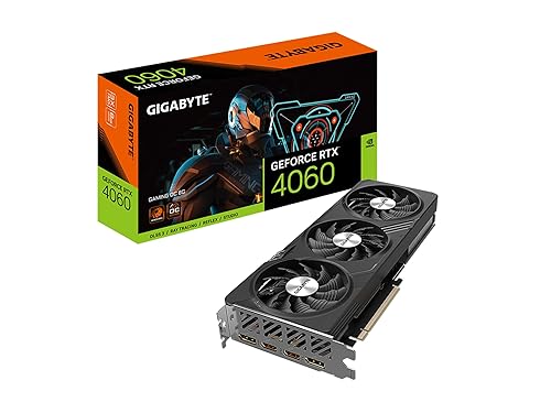 GIGABYTE GeForce RTX 4060 Gaming OC 8G Graphics Card, 3X WINDFORCE Fans, 8GB 128-bit GDDR6, GV-N4060GAMING OC-8GD Video Card