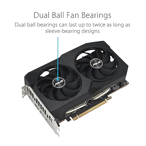 ASUS Dual Radeon™ RX 7600 V2 OC Edition 8GB GDDR6 Graphics Card (PCIe 4.0, 8GB GDDR6, HDMI 2.1, DisplayPort 1.4a, 2.5-Slot Design, Axial-tech Fans, GPU Tweak III)