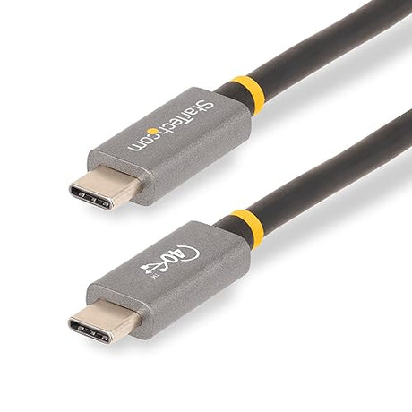 StarTech.com 3ft (1m) USB4 Cable, USB-IF Certified USB-C Cable, 40 Gbps, USB Type-C Data Transfer Cable/Cord, 100W Power Delivery, 8K 60Hz, Compatible w/Thunderbolt 4/3/USB 3.2 (CC1M-40G-USB-CABLE)