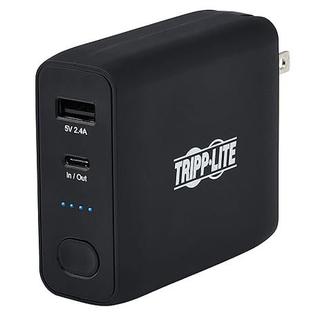 Tripp Lite Portable USB Mobile Power Bank Battery Wall Charger Combo 5K mAh (UPBW-05K0-1A1C)