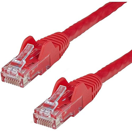 StarTech.com 125ft CAT6 Ethernet Cable - Red CAT 6 Gigabit Ethernet Wire -650MHz 100W PoE RJ45 UTP Network/Patch Cord Snagless w/Strain Relief Fluke Tested/Wiring is UL Certified/TIA (N6PATCH125RD) Red 125 ft / 38 m