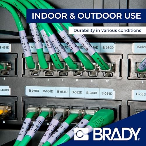 Brady Label Tape Heat Shrink Polyolefin for Labeling Machines BMP51/BMP53/M511-80 Self-adhesive labels - Black on white (25.78 mm (L) x 11.15 mm (A)) - M5-250-1-342 Self-laminating Vinyl Black on White Clear 38,10 mm (W) x 38,10 mm (H)