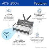 Brother ADS-1800W Wireless Compact Desktop Scanner with Colour Touchscreen – Bluetooth, Photo & Document Scanning for Business and Home Use