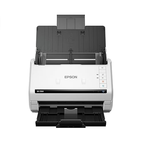 Epson DS-770 II Color Duplex Document Scanner for PC and Mac, with 100-page Auto Document Feeder (ADF), Twain and ISIS Drivers