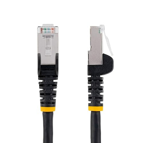 StarTech.com 6in CAT6a Ethernet Cable - Low Smoke Zero Halogen (LSZH) - 10 Gigabit 500MHz 100W PoE RJ45 S/FTP Black Network Patch Cord Snagless w/Strain Relief (NLBK-6IN-CAT6A-PATCH)