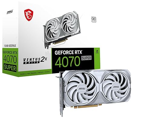 MSI Gaming RTX 4070 Ti Super 16G Ventus 2X White OC Graphics Card (NVIDIA RTX 4070 Ti Super, 256-Bit, Boost Clock: 2655 MHz, 16GB GDRR6X 21 Gbps, HDMI/DP, Ada Lovelace Architecture)