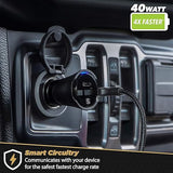 Scosche CPDCC40 PowerVolt 40-Watt Certified USB Type-C Fast Car Charger Power Delivery 3.0 for Standard USB-C Devices, Dual USB-C Charger Dual USB-C 40W