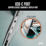 STM Goods Dux Ox - Super Protective 10th Gen iPad Case with Integrated 3.5mm Aux Jack, Translucent Back, Durable & Water-Resistant, Built-in Storage for Apple Pencil Gen 1 - Black