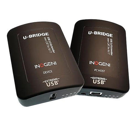 U-Bridge by INOGENI, USB 2.0 Extender with Flexible Power, for Video Cameras and Any USB 2.0 Peripheral, Reliable Long-Distance USB Extension to Maintain Video up to 100 m /330 ft.
