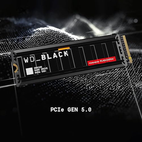 WD_Black 8TB SN8100 NVMe SSD Solid State Drive with Heatsink - Gen 5 PCIe 5.0x4, M.2 2280, Seq. Read Speeds Up to 14,900 MB/s, Best for AI Applications, Gaming, and Video Editing - WDS800T1XHM 8TB SSD w/ Heatsink