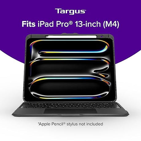 Targus VersaVu Bluetooth Keyboard Case for iPad Pro 13-inch (M4) – 360 Degree Rotation, Backlit Keys, Multi-Touch Trackpad, Drop Protection, Stylus Holder - THZ989US
