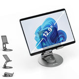 Plugable Swivel Tablet Stand Holder, 360° Rotating Base Tablet Holder for Phones and Tablets up to 12.9, Adjustable and Foldable iPad Stand for Desk, POS, Kitchen, Drawing (PT-STAND1)