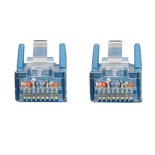 Tripp Lite Cat6 RJ45 PoE Gigabit Ethernet Cable, 1.6 Feet / 0.5 Meters, Flame-Resistant LSZH Jacket, Blue Snagless, Power Over Ethernet, Male-to-Male, Patch LAN Cord, (N201L-0P5M-BL)