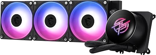 MSI MPG CORELIQUID P13 360 - AIO ARGB CPU Liquid Cooler - 360mm Radiator - LGA 1851 / AM5 Ready - IPS 2.1 LCD Screen - Triple 120mm ARGB PWM Fans - Uni Bracket - Black