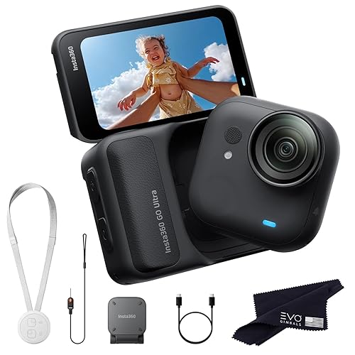 Insta360 GO Ultra Standard Bundle Midnight Black - Tiny Mighty Hands-Free 4K Cam, Lightweight, Low Light Excellence, Mount Anywhere, FlowState Stabilization, 200 Min Battery Life