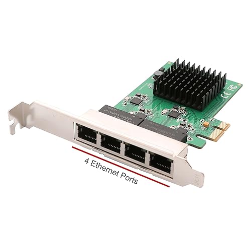 IOCrest SI-PEX24042 4 Port Gigabit Ethernet PCI-E x1 Network Interface Card