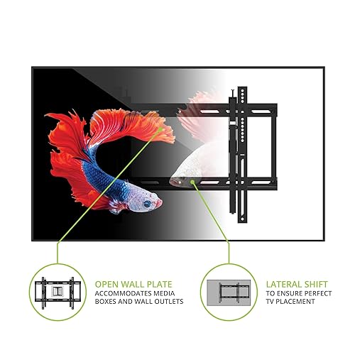 Kanto TE300 Advanced Extend and Tilting TV Wall Mount for 43” - 90” TVs | Supports up to 150 lbs | Extends up to 6 from Wall | Up to 8° Swivel Left or Right | Large Open Wall Plate | Black