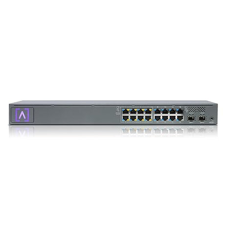 Alta Labs S16-POE Cloud-Managed PoE+ Switch w/ 16 Gigabit Ethernet Ports and 2 SFP Ports, Power Over Ethernet on 8 Ports, 120W PoE Budget, 2 SFP Ports Support Up to 1 Gbps Fiber or Copper Connections