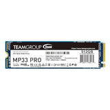 TEAMGROUP MP33 PRO 512GB SLC Cache 3D NAND TLC NVMe 1.3 PCIe Gen3x4 M.2 2280 Internal SSD (Read Speed up to 2100MB/s) TBW>400TB Compatible with Laptop & PC Desktop TM8FPD512G0C101 512GB Gen3x4 Read 2,100mb/S