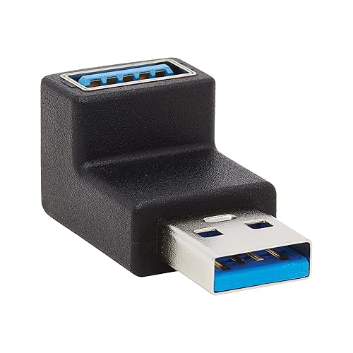 Tripp Lite USB 3.0 Adapter, USB 3.0 SuperSpeed Converter, USB-A M/F, 90 Degree Up Angle, Black (U324-000-UP)