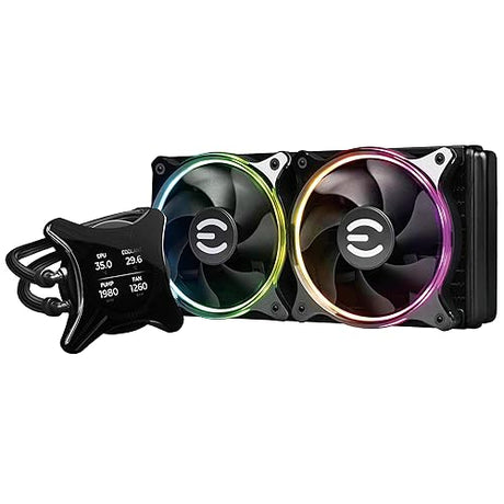EVGA 400-HY-CX24-V1 Computer Cooling System Processor All-in-One Liquid Cooler 12 cm Black