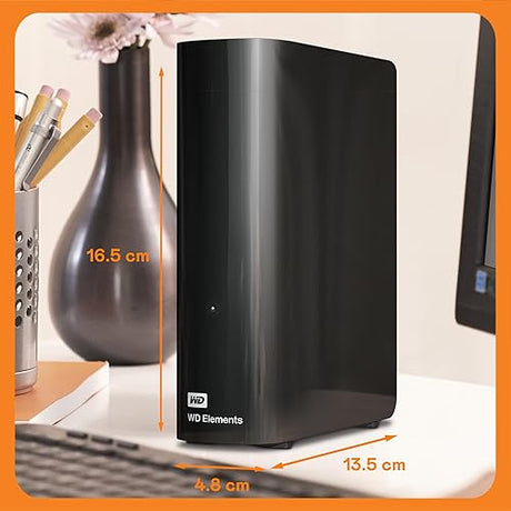 Western Digital 20TB Elements Desktop External Hard Drive, USB 3.0 External Hard Drive for Plug-and-Play Storage - WDBWLG0200HBK-NESN, Black 20TB Desktop