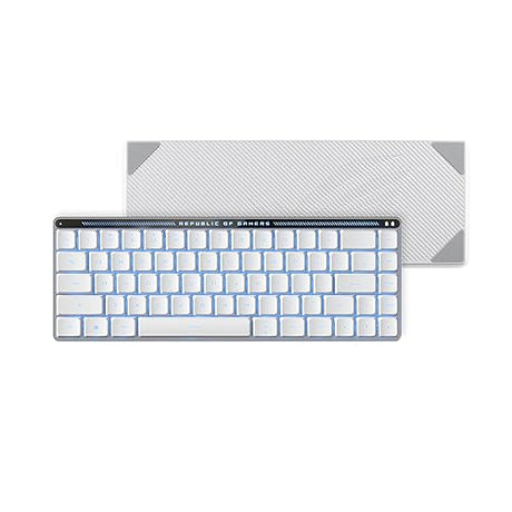 ASUS ROG Falchion RX Low Profile 65% Wireless Gaming Keyboard with ROG RX Blue Low-Profile switches, tri-Mode Connection, Protective Cover, Silicone dampening Foam, Touch Panel, and MacOS Support. Blue Switch