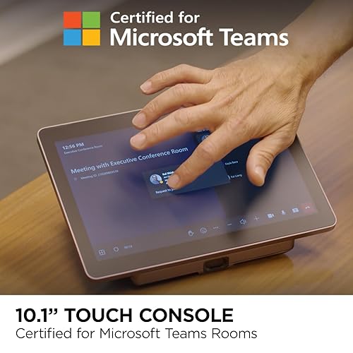 ViewSonic MRC1010-TN 10.1 Touch Console Certified for Microsoft Teams Rooms with Anti-Glare, Full HD, 10-Point Multi-Touch, USB-C, Motion Sensor, HDMI ingest, and USB Input