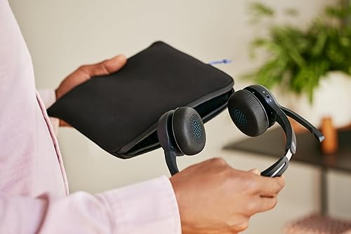 Cisco 722 Headphones, Wireless Dual Ear Headphones with Webex Button, Bluetooth Adapter, USB-A HD, Soft Case, Carbon Black Finish, 1 Year Limited Warranty (HS-WL-722-BUNA-C)