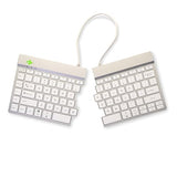 R-Go Split Keyboard, Scissor Mechanism, Anti-Carpal Tunnel, 2-Piece Ergonomic Design with Switching Software, Ultra Thin, QWERTY (US) Layout, Bluetooth 5.0, Compatible with Windows/Mac, White