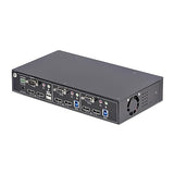 StarTech.com 2-Port Dual-Monitor DisplayPort KVM Switch, RS232 Serial Control, 4K 60Hz, 2X USB 5Gbps Hub Ports, 2X USB 2.0 HID Ports, Hotkey/Pushbutton Switching, TAA Compliant (P2DD46A22-KVM-SWITCH)