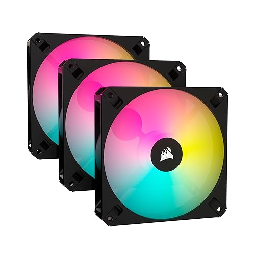 CORSAIR iCUE AR120 RGB Digital 120mm ARGB-Compatible Fans - Triple Fan Kit - Black