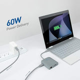 Cable Matters [Works with Chromebook Certified] USB C Hub Multiport Adapter with 4K HDMI, 2X USB 2.0, 480Mbps Ethernet, and 60W PD