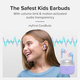myFirst CareBuds - 2023 New Earbuds for Boys Girls Safe Earbuds Headphones for Kids with Anti-Lost Strip and Smart Touch Control (Cotton Candy Mix)