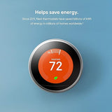 Google Nest Learning Thermostat - Programmable Smart Thermostat for Home - 3rd Generation- Works with Alexa - Black