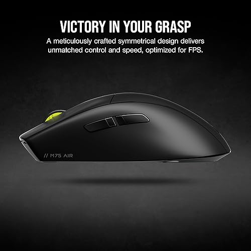 CORSAIR M75 AIR Wireless Ultra Lightweight Gaming Mouse – 2.4GHz & Bluetooth – 26,000 DPI – Up to 100hrs Battery – iCUE Compatible – Black