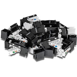 TRENDnet Cat6 Keystone Jack, 25-Pack Bundle, 90° Angle Termination, Compatible with Cat5, Cat5e, & Cat6 Cabling, Color-Coded Labeling for T568B Wiring, Gold-Plated Contacts,TC-K25C6BK 25-Pack Keystone Jacks - Black