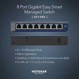 NETGEAR 8-Port Gigabit Ethernet Plus Switch (GS108E) - Managed, Desktop or Wall Mount, and Limited Lifetime Protection