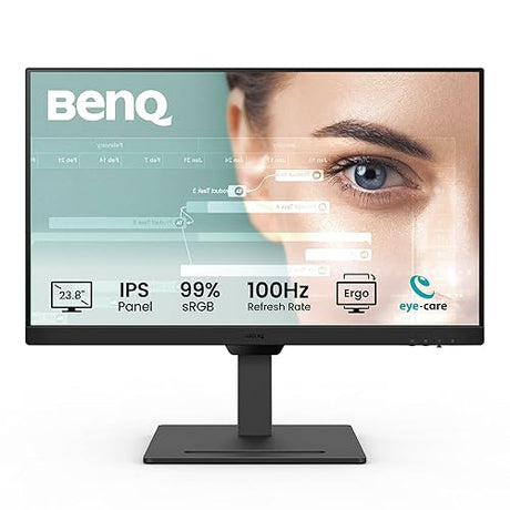 BenQ GW2490T Computer Monitor 24 100Hz FHD 1920x1080p | IPS | Eye-Care Tech | Low Blue Light | Anti-Glare | Adaptive Brightness | Height and Tilt Adjustable | Built-in Speakers | DisplayPort | HDMI
