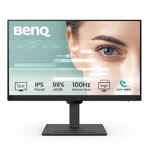 BenQ GW2490T Computer Monitor 24 100Hz FHD 1920x1080p | IPS | Eye-Care Tech | Low Blue Light | Anti-Glare | Adaptive Brightness | Height and Tilt Adjustable | Built-in Speakers | DisplayPort | HDMI