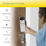 Yale Assure Lock 2 Plus Apple Home Keys, Nickel Keyless Entry Door Lock with Keypad for Code Entry Lock and Auto-Unlock (No Wi-Fi) Remote Access Requires Apple Home Hub via HomeKit, ?YRD450-N-BLE-619 Satin Nickel No Wi-Fi