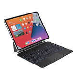 ADESSO WKB-7060 Bluetooth Keyboard Case for iPad Pro 13 inch 2024 M4 with Touchpad, Rechargeable Wireless Scissor Switch Keys, Protective Stand Cover, Black